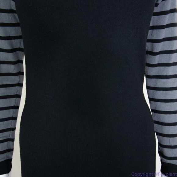 Tart black and grey stripe bodycon sweater dress, size XS - Picture 4 of 16